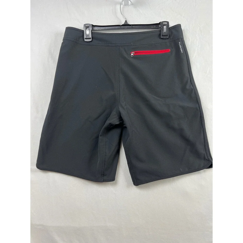 The North Face Board Shorts Mens 32 Black Red Logo Stretch Swim Trunks Flashdry